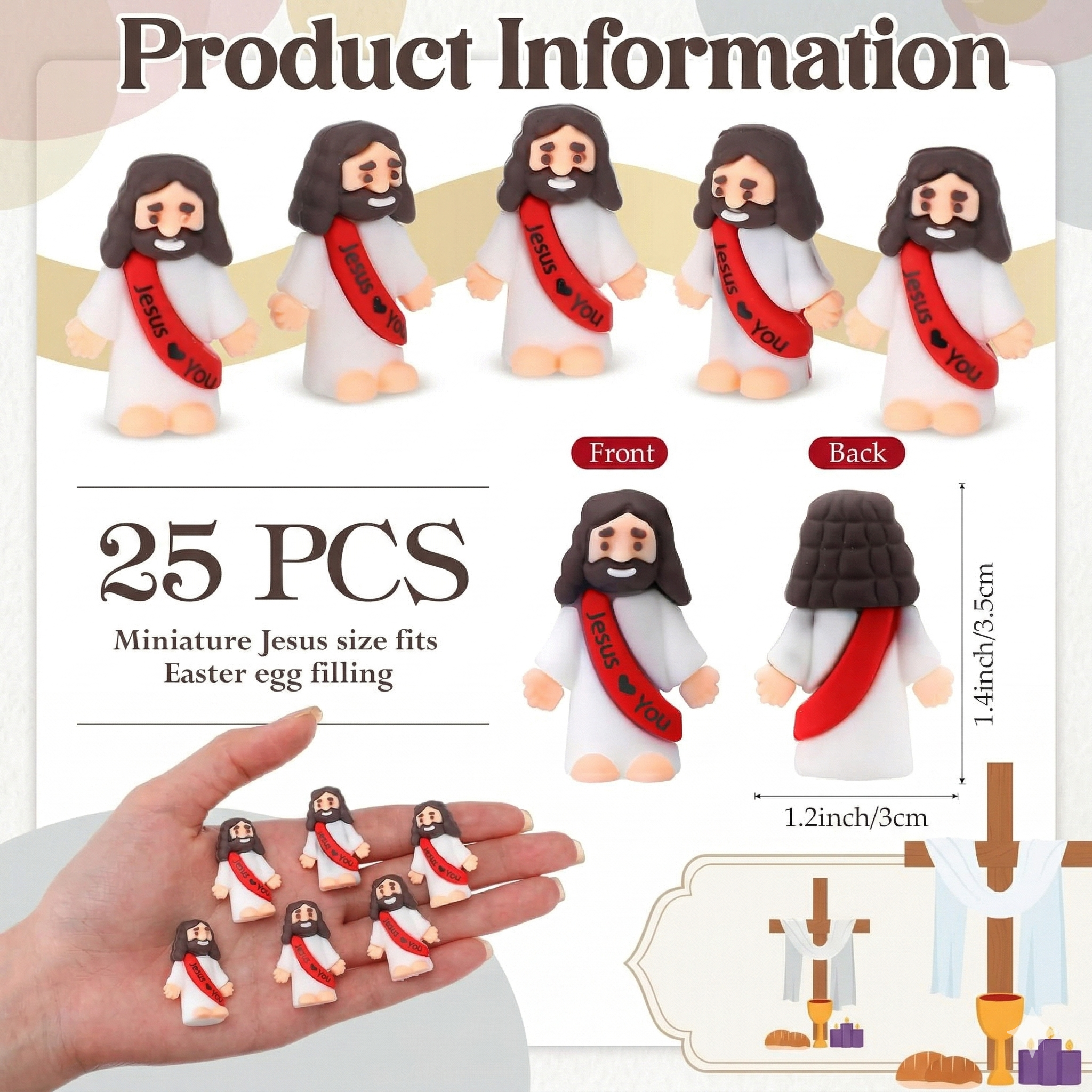 Colorful Little Jesus Figurines arranged for sharing